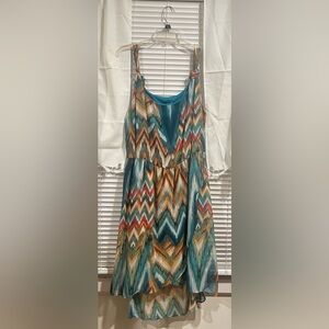 Bisou Bisou | Chevron Pattern Multi-color Semi-formal Woman’s Dress |Worn Once|